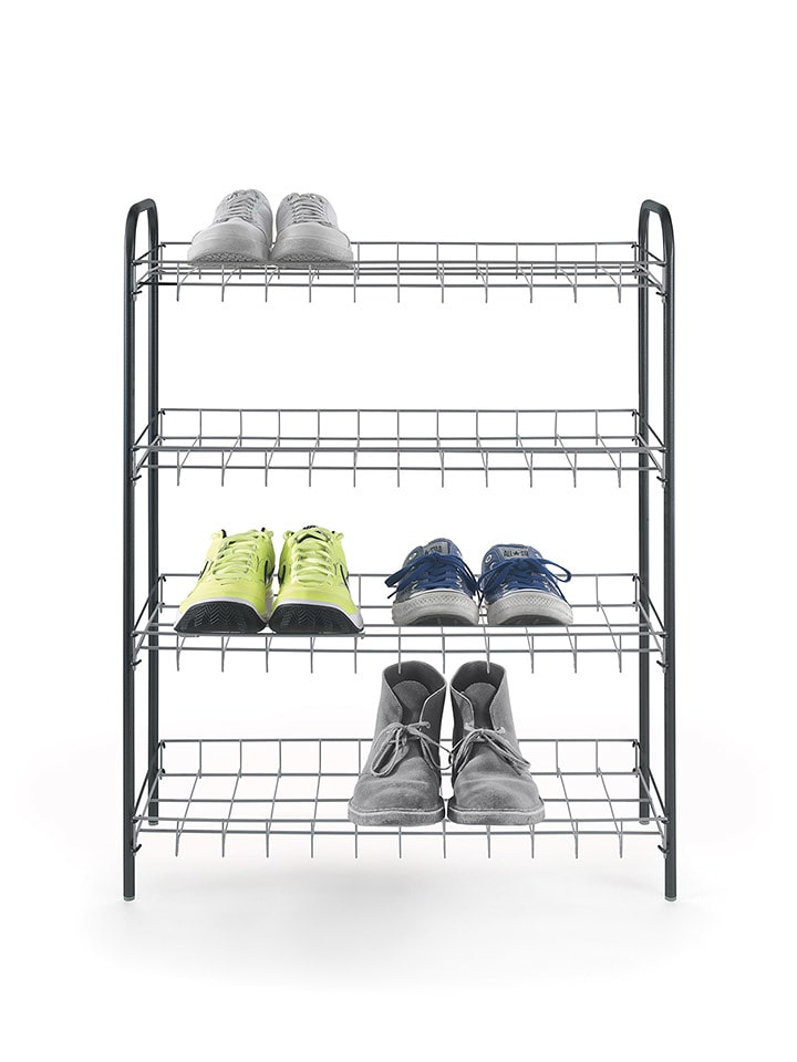 metaltex Regał "Sprinter" w kolorze srebrno-czarnym na buty - 64 x 80 x 23 cm rozmiar: onesize