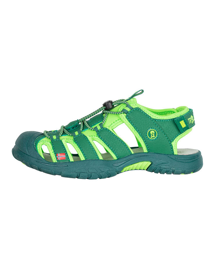 Trollkids Półsandały "Kvalvika" w kolorze zielonym rozmiar: 28