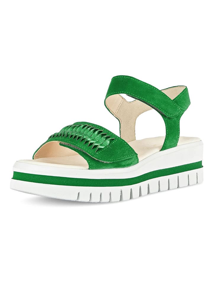 Gabor Skórzane sandały w kolorze zielonym rozmiar: 38