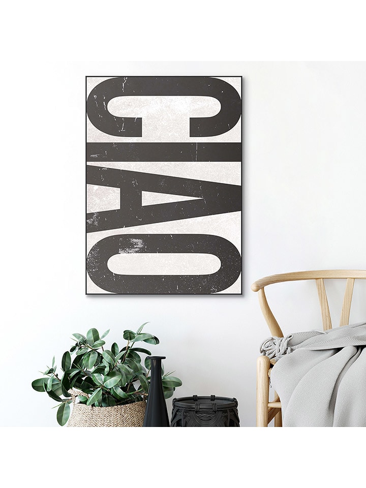 Orangewallz Druk artystyczny "Black Ciao" w ramce rozmiar: 50x70 cm