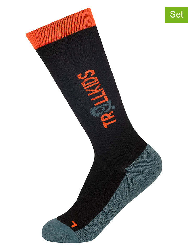 Trollkids Skarpety narciarskie (2 pary) "Kids Ski" w kolorze czarnym rozmiar: 31-34
