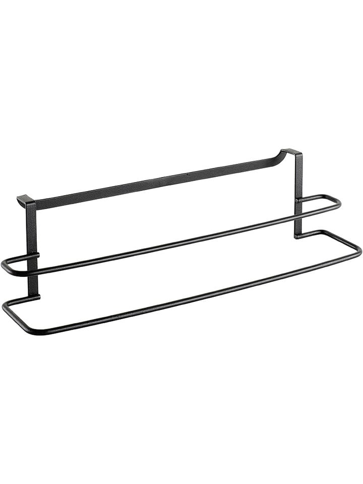 metaltex Uchwyt "Lava" w kolorze czarnym na ściereczki do naczyń - 38 x 9 x 10 cm rozmiar: onesize