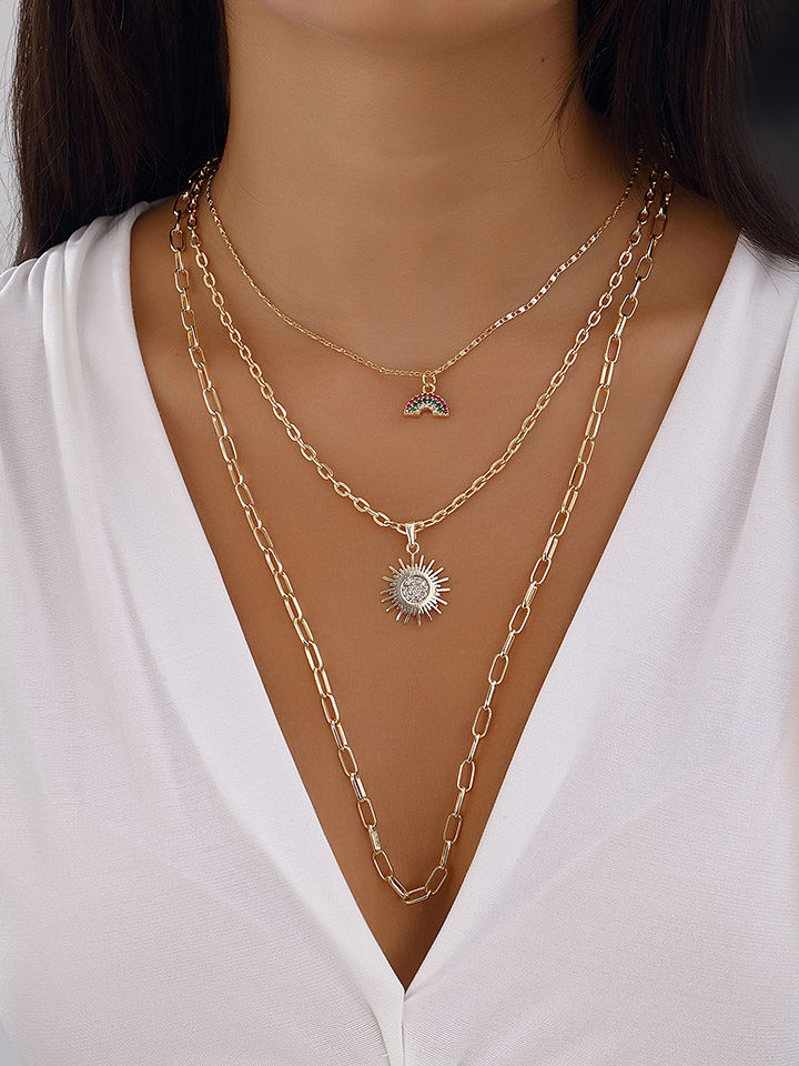 Nakkash Pozłacany naszyjnik z cyrkoniami rozmiar: onesize