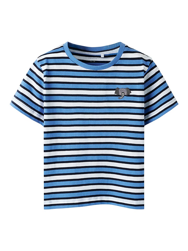 name it Koszulka "Jellan" w kolorze niebiesko-biało-czarnym rozmiar: 98