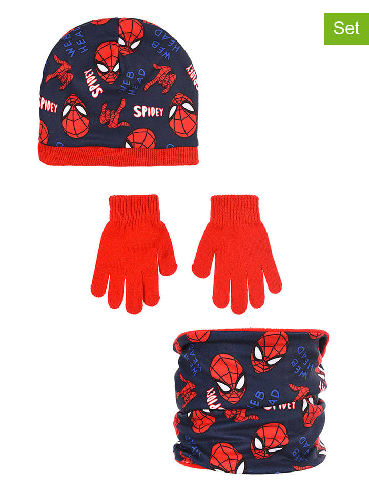 Spiderman 3-częściowy zestaw "Spider-Man" w kolorze granatowo-czerwonym rozmiar: 52 cm