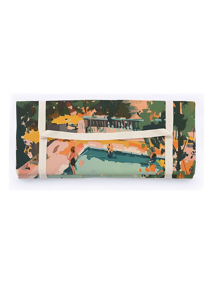 Madre Selva Koc piknikowy "Pool" w kolorze błękitno-zielonym - 170 x 140 cm rozmiar: onesize