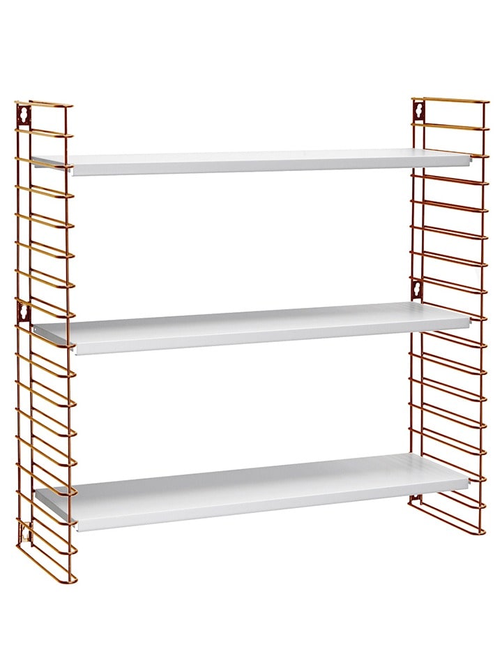 metaltex Regał ścienny "Tomado" w kolorze biało-jasnobrazowym - 68 x 70 x 21 cm rozmiar: onesize