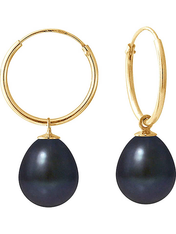 Mitzuko Złote kolczyki-kreole z perłami rozmiar: onesize