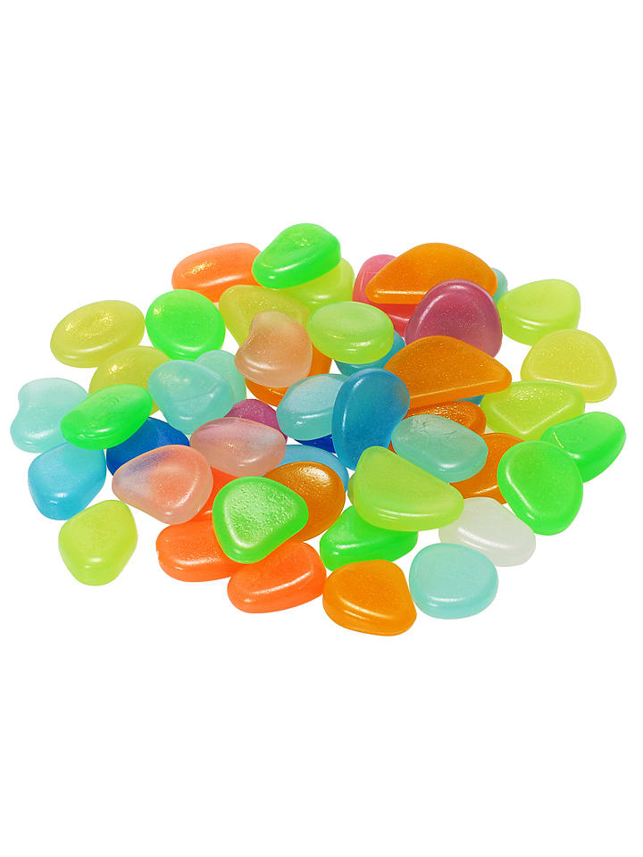 SUNNYSUE Świecące kamyczki (50 szt.) w różnych kolorach - 3+ rozmiar: onesize