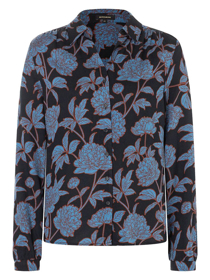 More & More Bluzka w kolorze niebiesko-czarnym rozmiar: 38