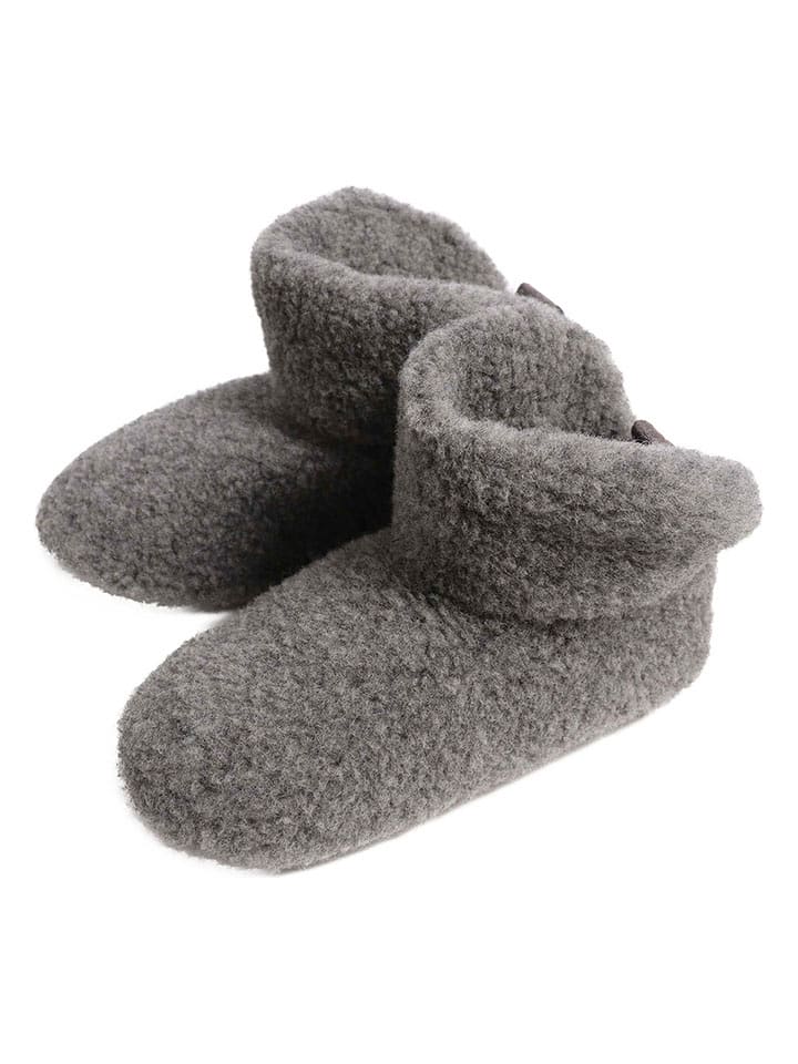 Kaiser Naturfellprodukte Kapcie "Kim" w kolorze szarym rozmiar: 38/39