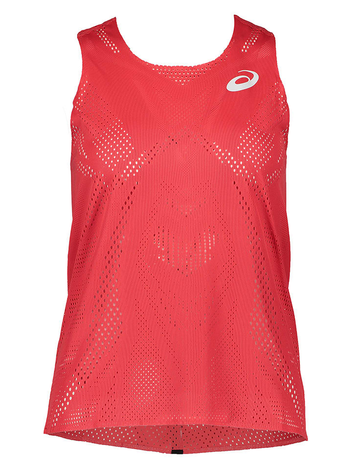 asics Top funkcyjny "Actibreeze Jaquard" w kolorze czerwonym rozmiar: M