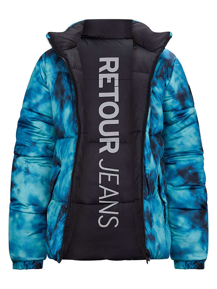 Retour Kurtka pikowana "Carsten" w kolorze niebiesko-czarnym rozmiar: 146/152