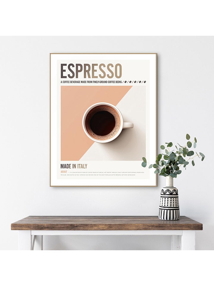 Orangewallz Druk artystyczny "Espresso Style" w ramce rozmiar: 40x50 cm