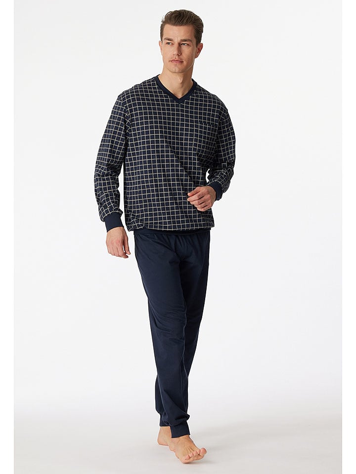 Schiesser Piżama w kolorze granatowym rozmiar: 62