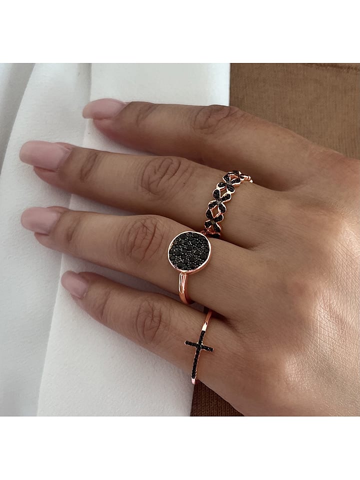 Les Petites Précieuses Pozłacany pierścionek z cyrkoniami rozmiar: 58