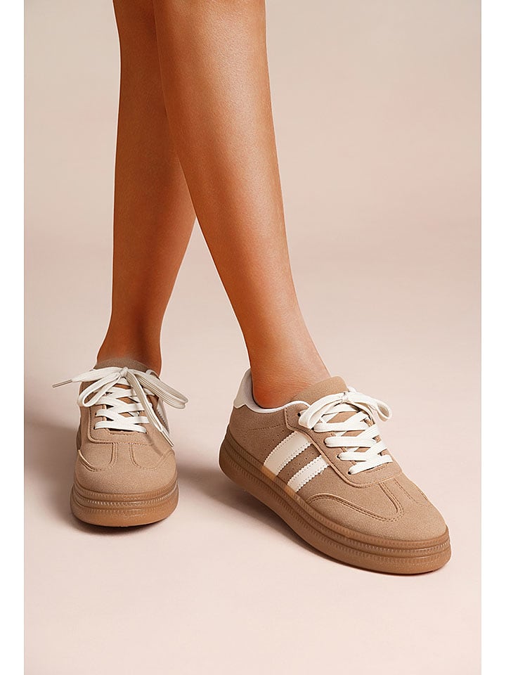 Foreverfolie Sneakersy w kolorze jasnobrązowo-białym rozmiar: 39