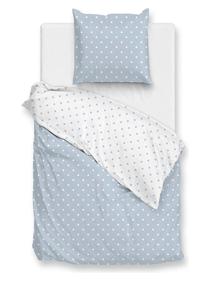 Zo!Home Komplet pościeli "Punta di Cotone" w kolorze błękitno-białym rozmiar: 260x220 cm