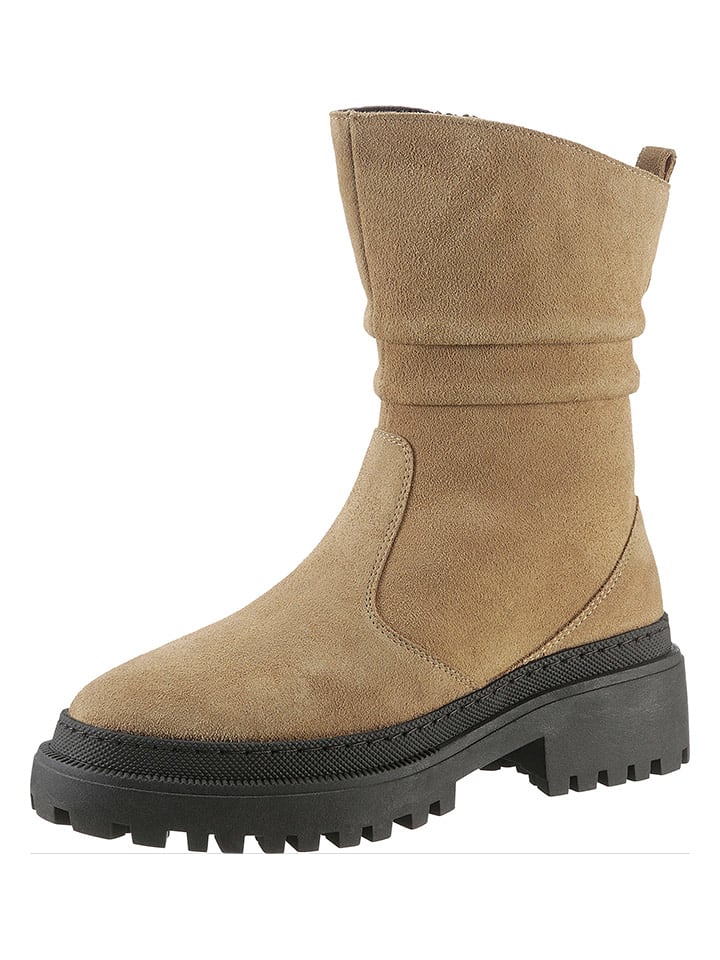 Heine Skórzane kozaki w kolorze jasnobrązowym rozmiar: 39