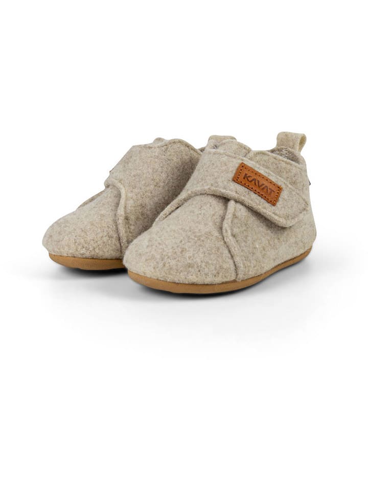 KAVAT Wełniane kapcie "Ulvshyttan" w kolorze kremowym rozmiar: 29