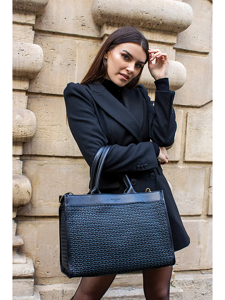 Victor & Hugo Paris Skórzana torebka "Nina" w kolorze czarnym - 37 x 27 x 12 cm rozmiar: onesize