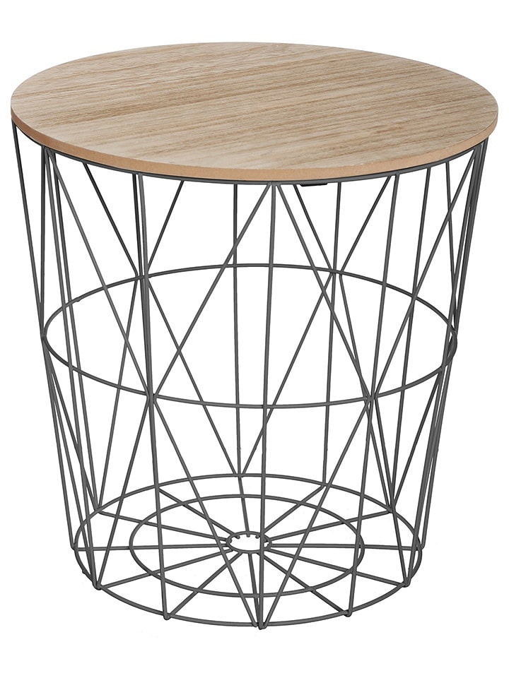 Joybos Stolik w kolorze czarno-beżowym - wys. 41 x Ø 40 cm rozmiar: onesize