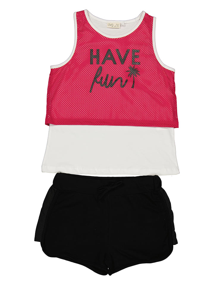 OVS 2-częściowy zestaw w kolorze czarno-różowym rozmiar: 164