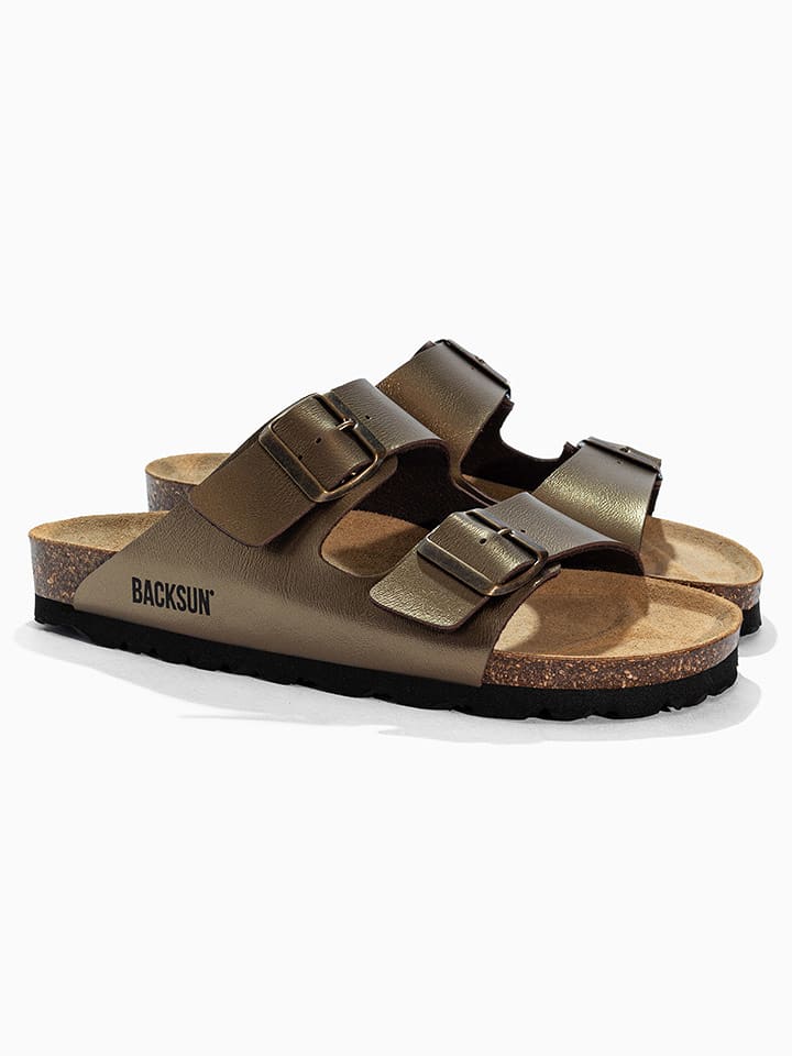 BACKSUN Klapki "Bali" w kolorze złotym rozmiar: 37