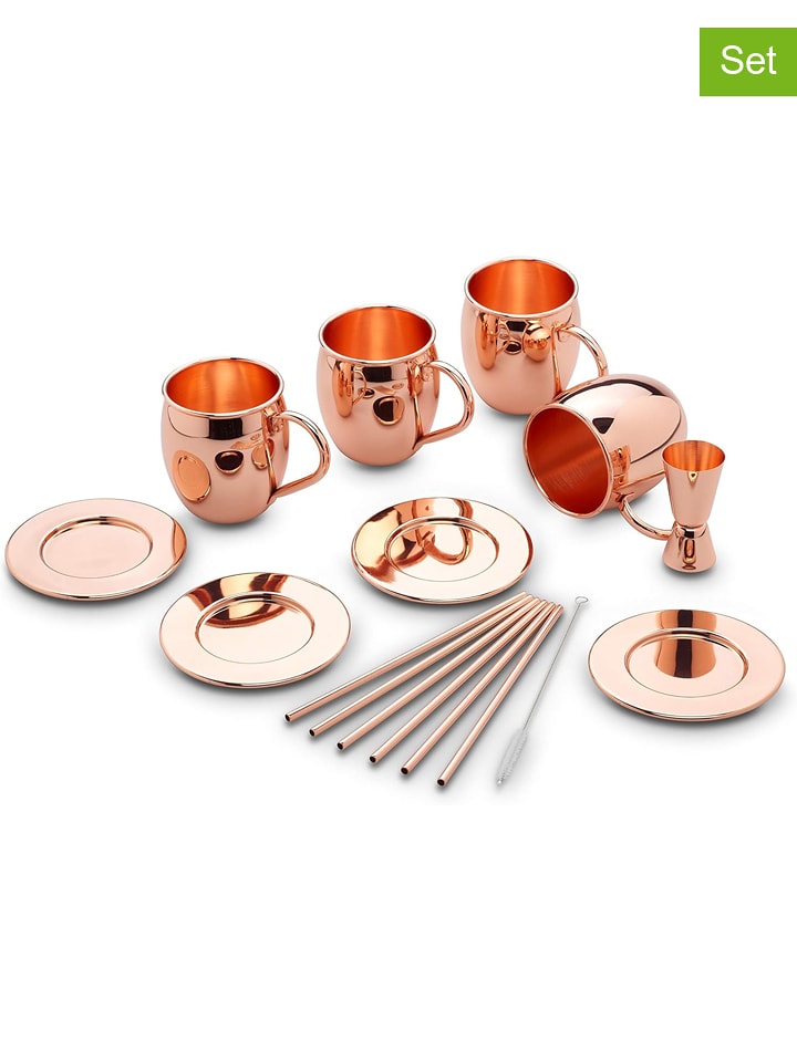 Echtwerk 13-częściowy zestaw "Moscow Mule" w kolorze miedzianym do koktajli rozmiar: onesize
