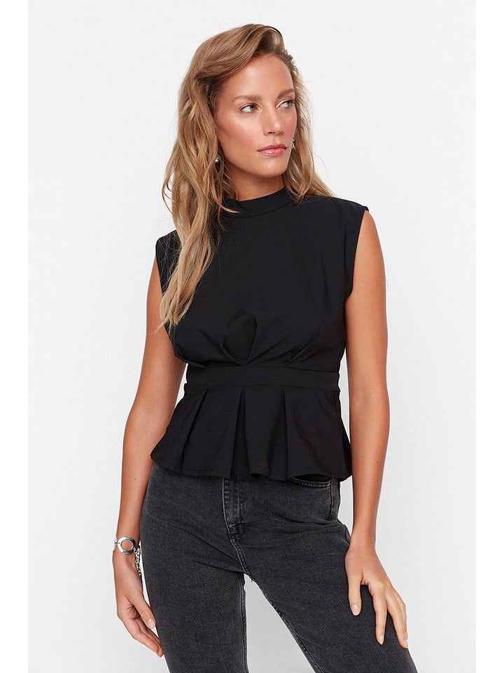 trendyol Top w kolorze czarnym rozmiar: 38