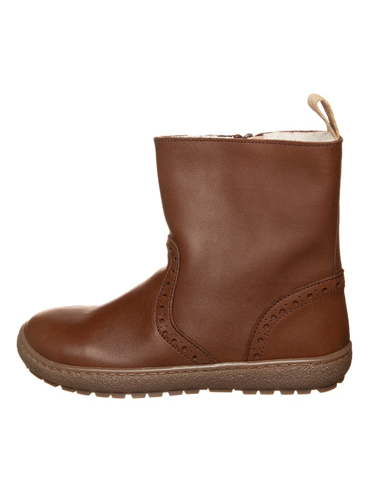 kmins Skórzane botki zimowe w kolorze brązowym rozmiar: 29