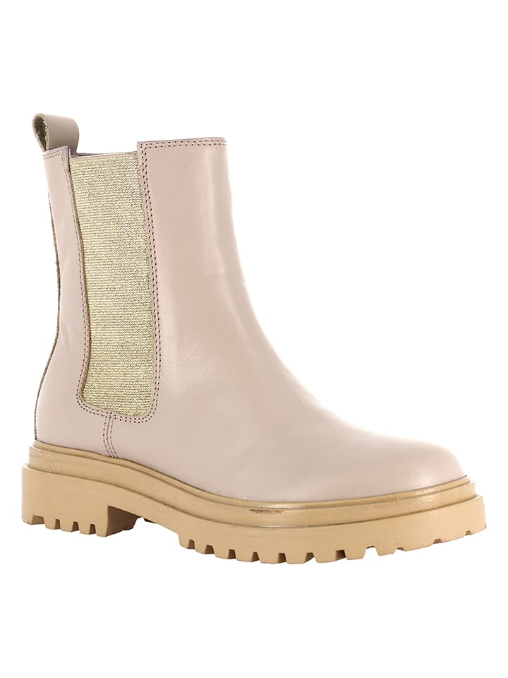 Grünland Junior Skórzane botki w kolorze kremowym rozmiar: 29