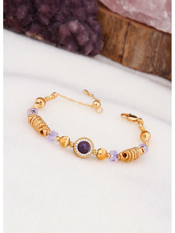 L'Atelier de Gaia Pozłacana bransoletka z cyrkoniami rozmiar: onesize