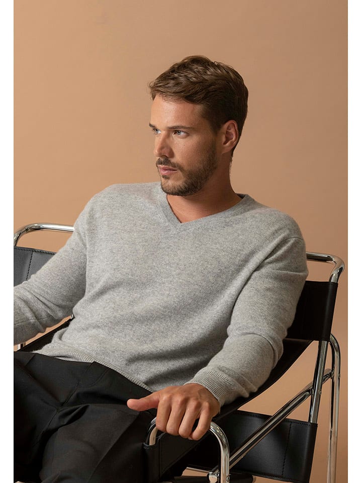 Perfect Cashmere Kaszmirowy sweter "Alexander" w kolorze jasnoszarym rozmiar: XXL