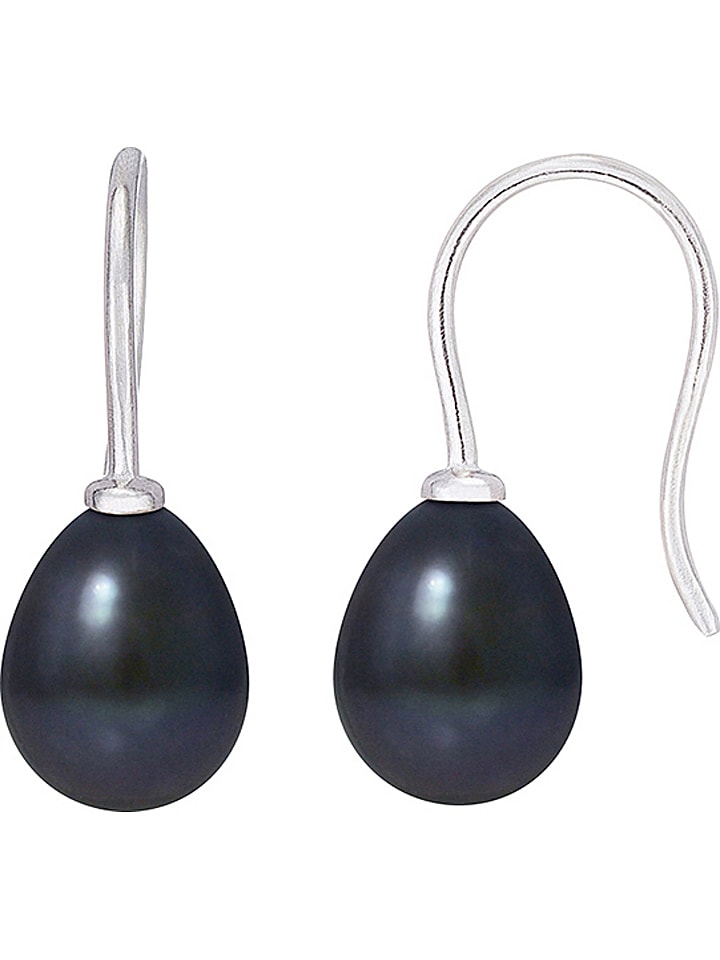 Mitzuko Srebrne kolczyki z perłami w kolorze granatowym rozmiar: onesize