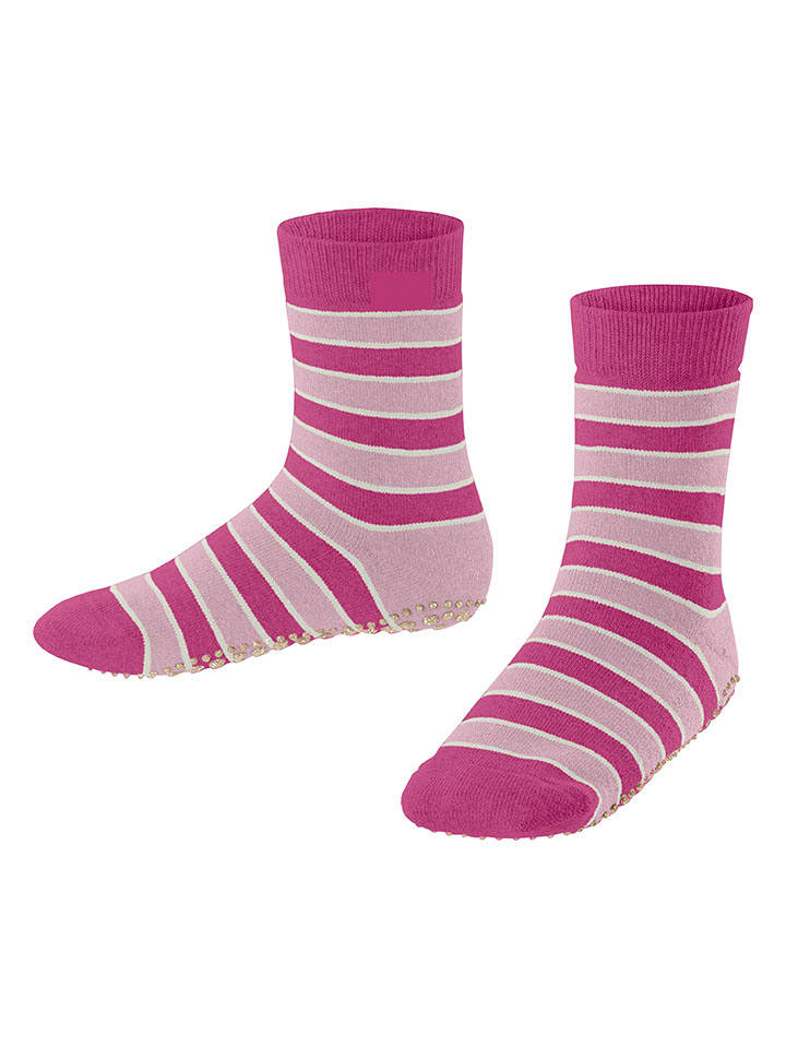 Falke Skarpety "Simple Stripes" w kolorze różowo-jasnoróżowym rozmiar: 31-34