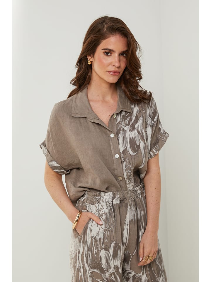 Rodier Lin Lniana bluzka w kolorze szarobrązowym rozmiar: XL/XXL