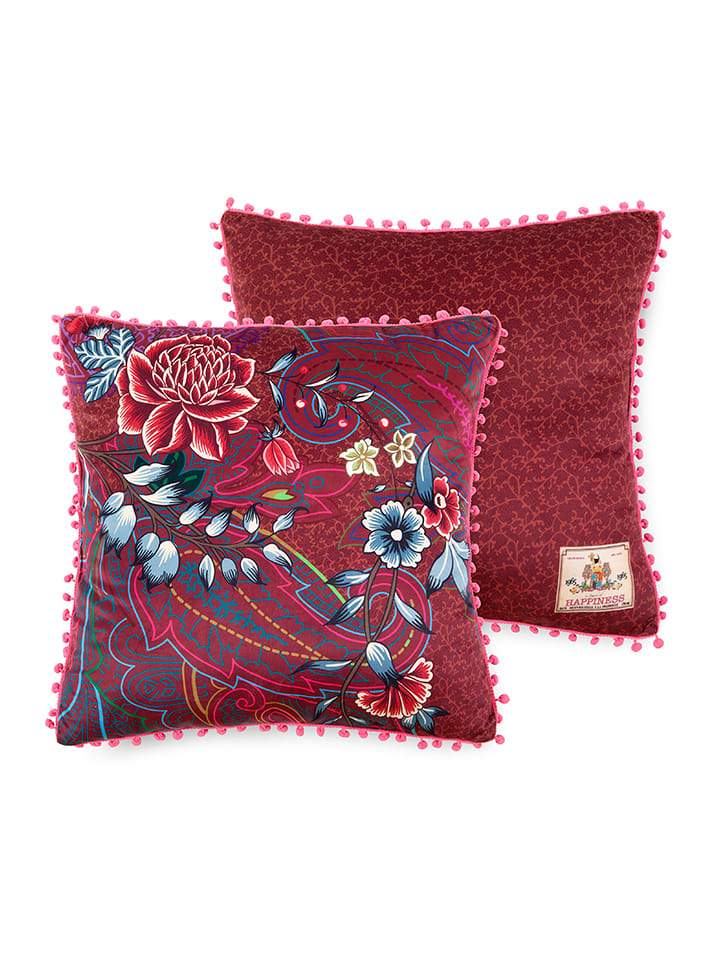 HAPPINESS Poduszka "Ruby" w kolorze bordowym rozmiar: 48x48 cm