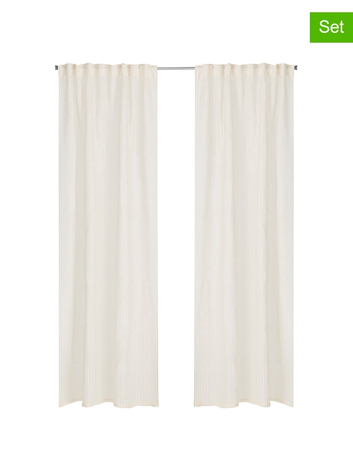 Ellos Home Zasłony (2 szt.) "Cornelia" w kolorze beżowym rozmiar: 140x250 cm