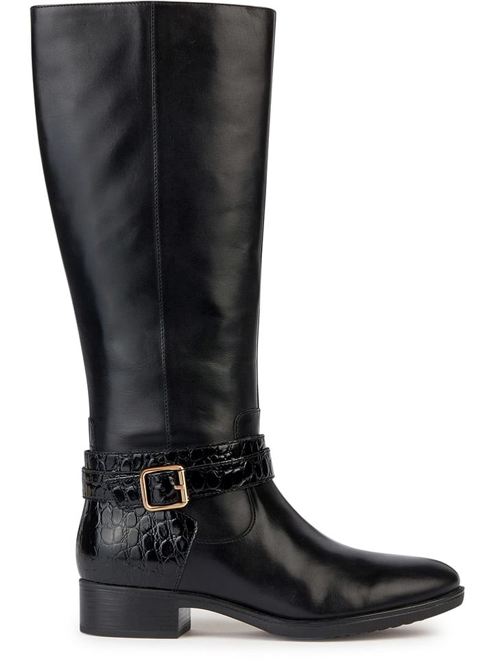 Geox Skórzane kozaki "Felicity" w kolorze czarnym rozmiar: 39