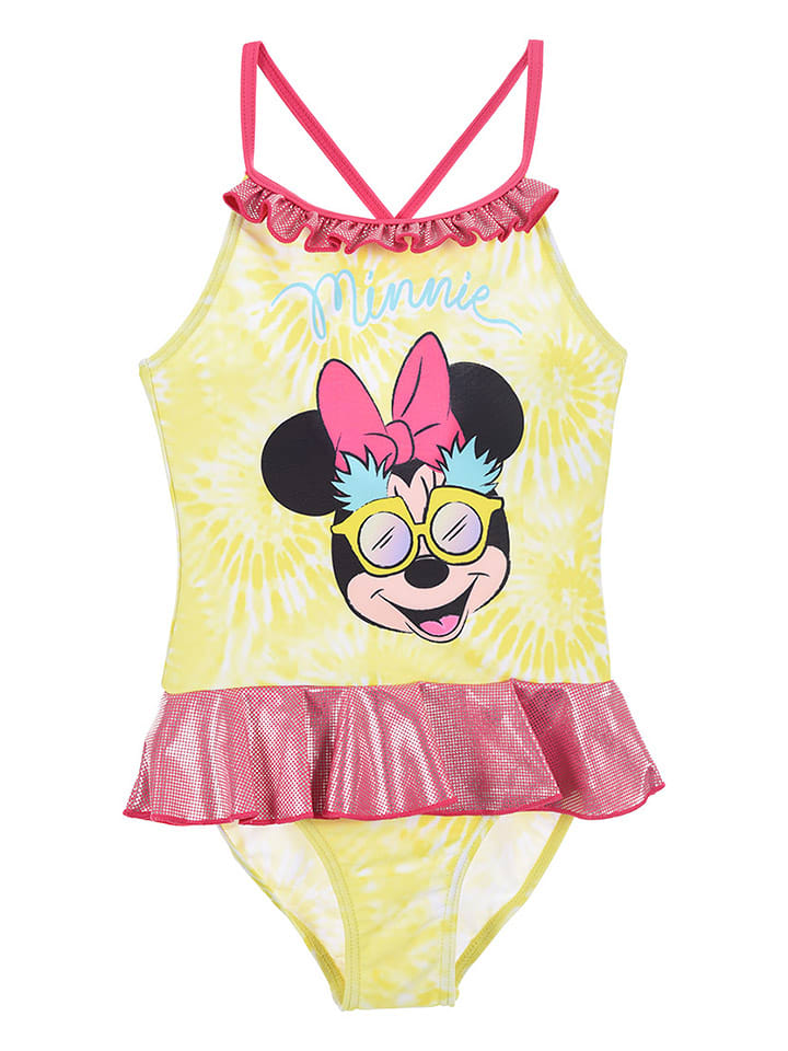 Disney Minnie Mouse Strój kąpielowy "Minnie" w kolorze żółto-różowym rozmiar: 98