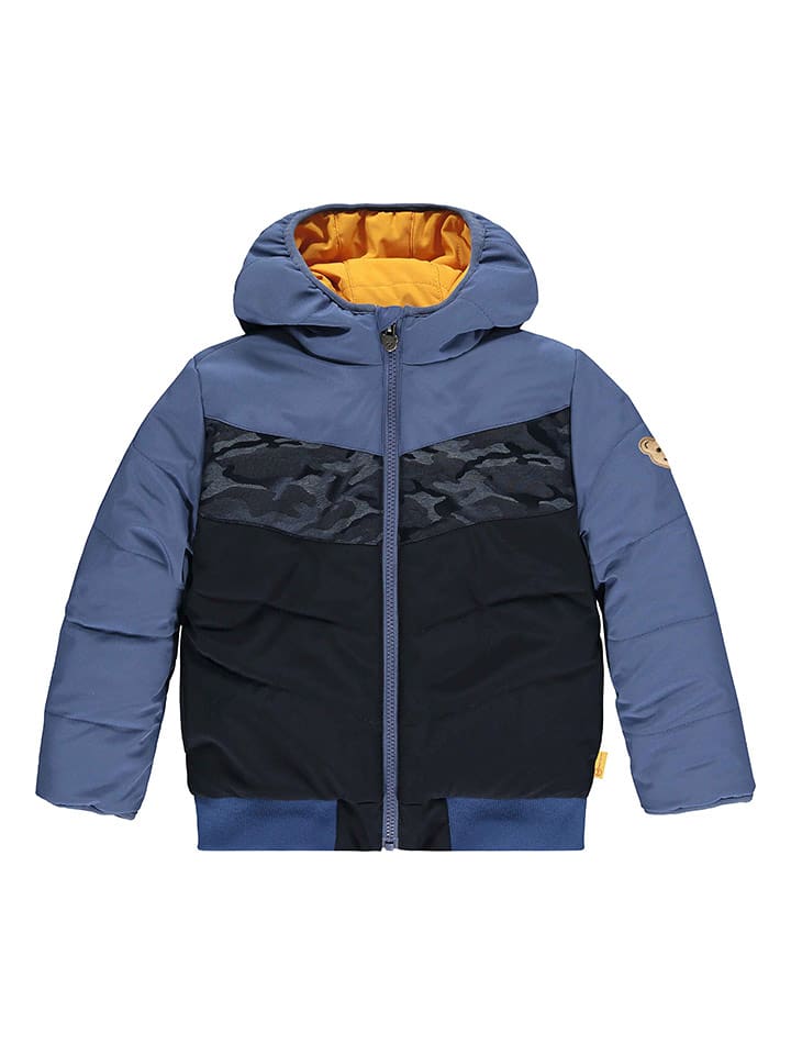 Steiff Dwustronna kurtka pikowana w kolorze czarno-niebieskim rozmiar: 116