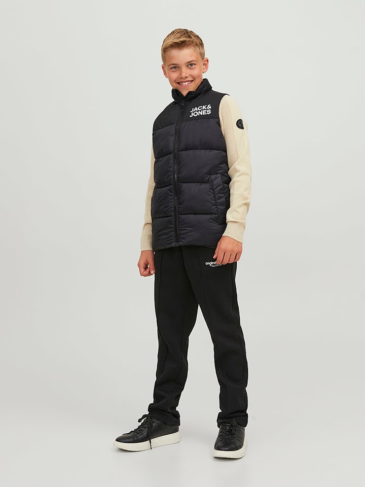 JACK & JONES Junior Kamizelka pikowana "Toby" w kolorze czarnym rozmiar: 176