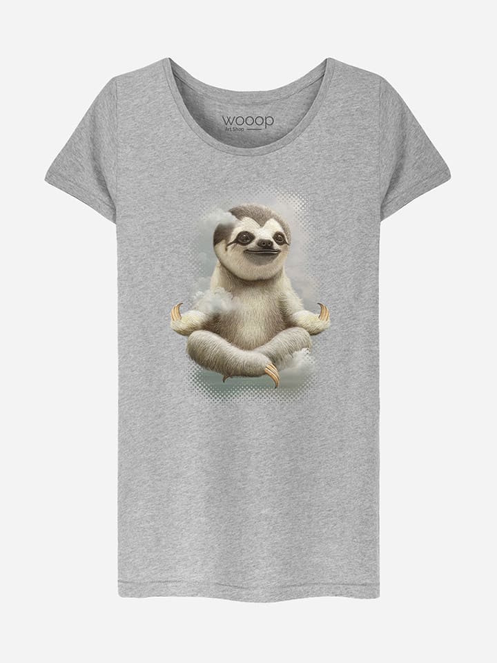 WOOOP Koszulka "Sloth Meditate" w kolorze szarym rozmiar: XXL