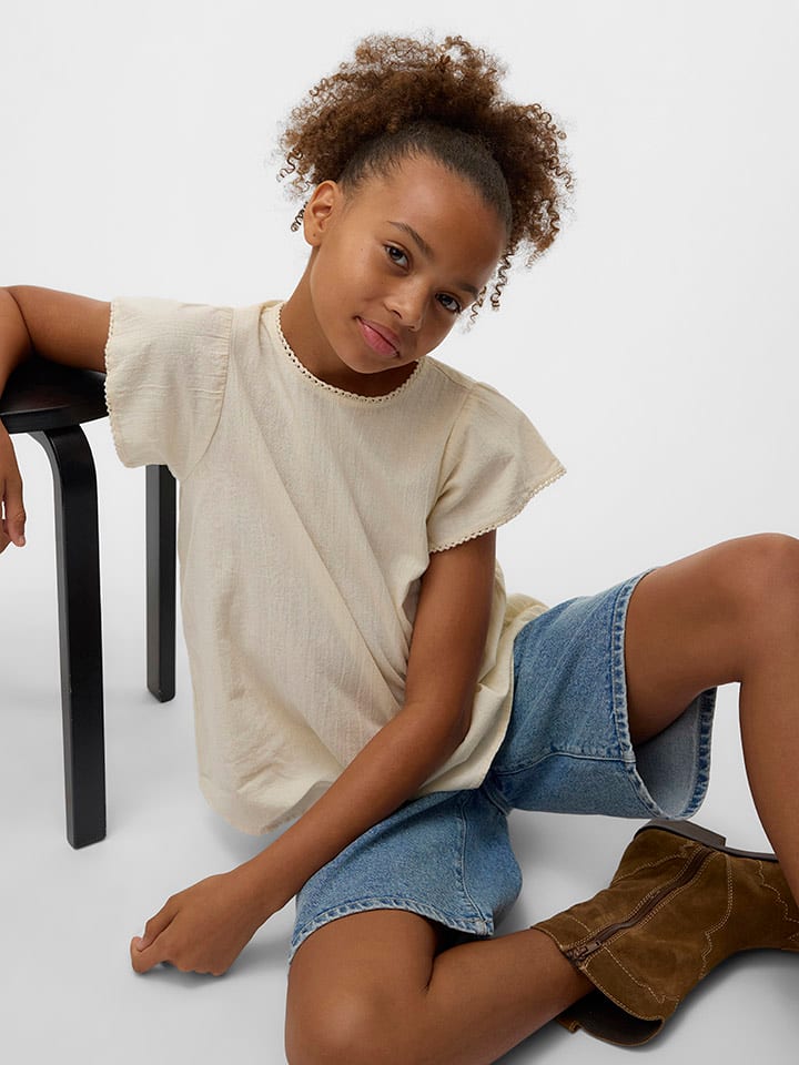 Vero Moda Girl Koszulka "Pretty" w kolorze kremowym rozmiar: 158