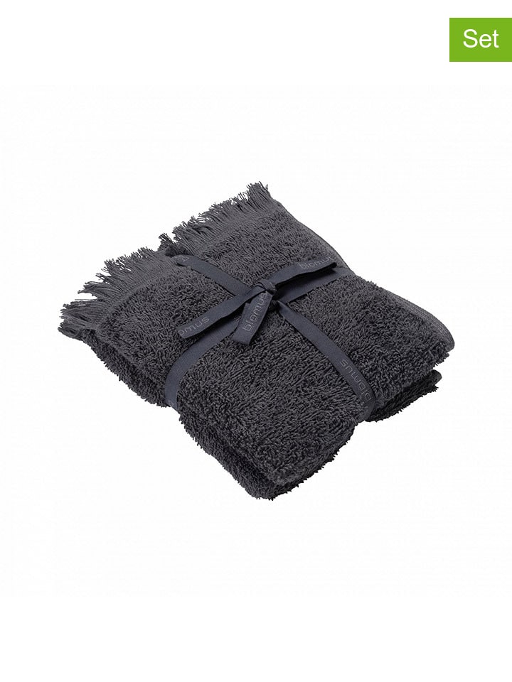 Blomus Ręczniki (2 szt.) "Frino" w kolorze antracytowym dla gości rozmiar: onesize