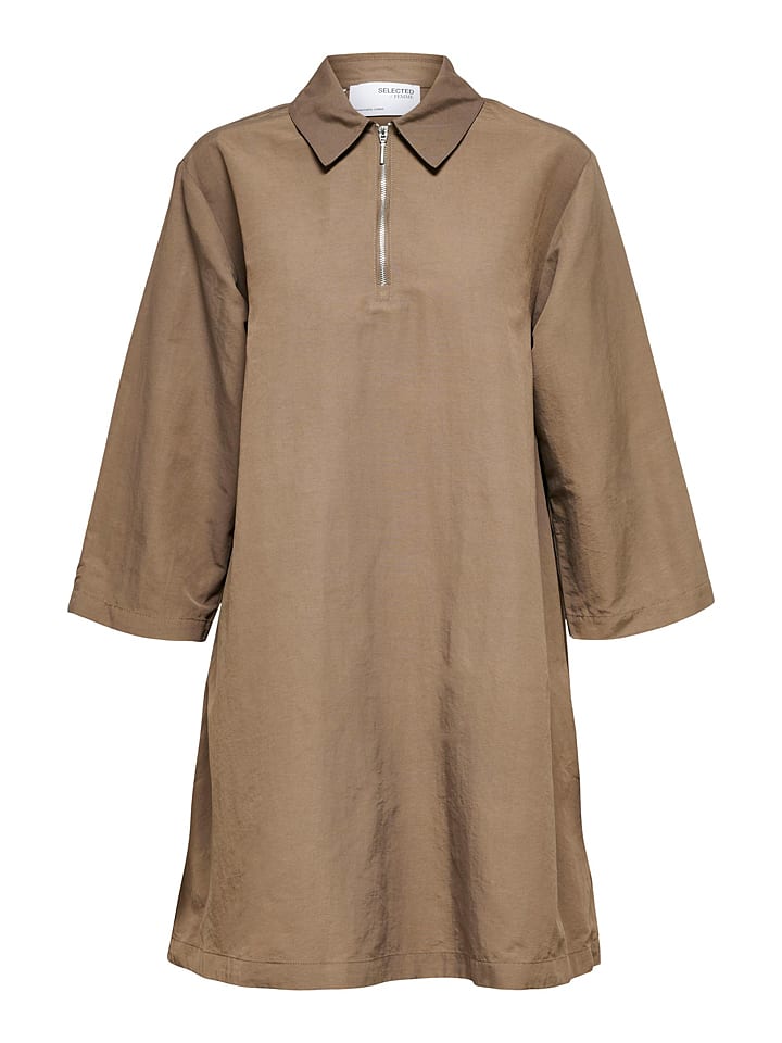 SELECTED FEMME Sukienka "Nia" w kolorze jasnobrązowym rozmiar: 40