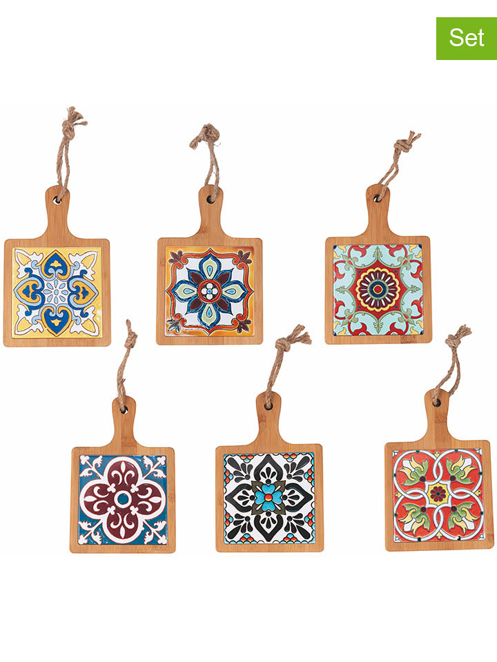 Villa d´Este Deski (6 szt.) w kolorze brązowym ze wzorem do krojenia - 13 x 20 x 2 cm rozmiar: onesize