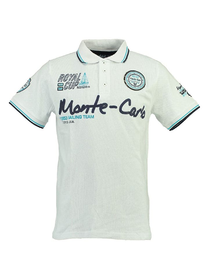 Geographical Norway Koszulka polo "Karo" w kolorze białym rozmiar: 140