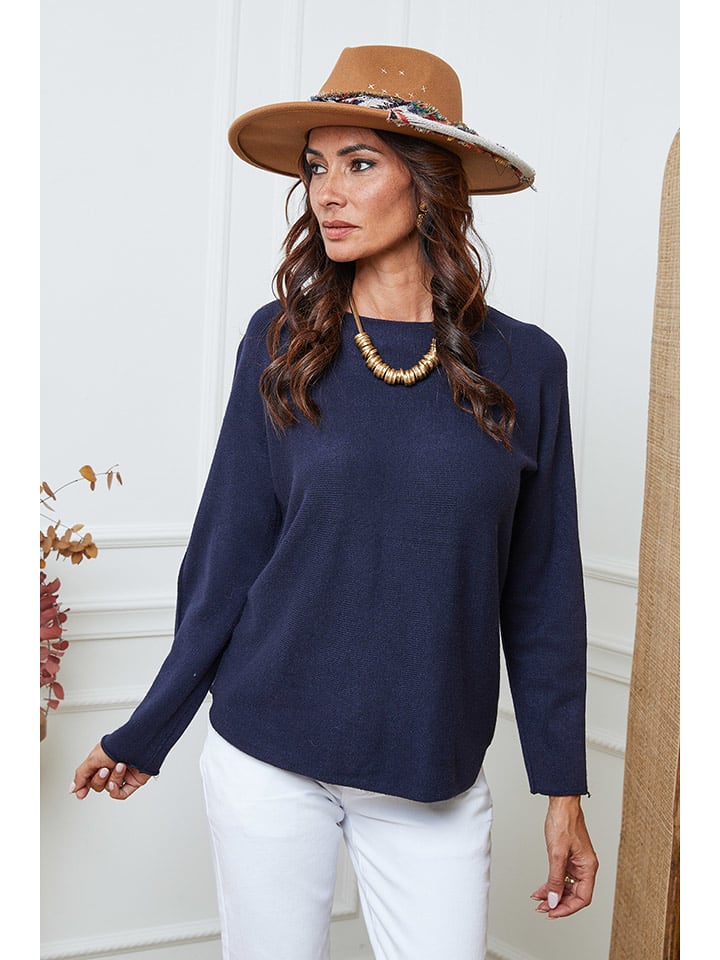 So Cachemire Sweter "Ianaz" w kolorze granatowym rozmiar: XL